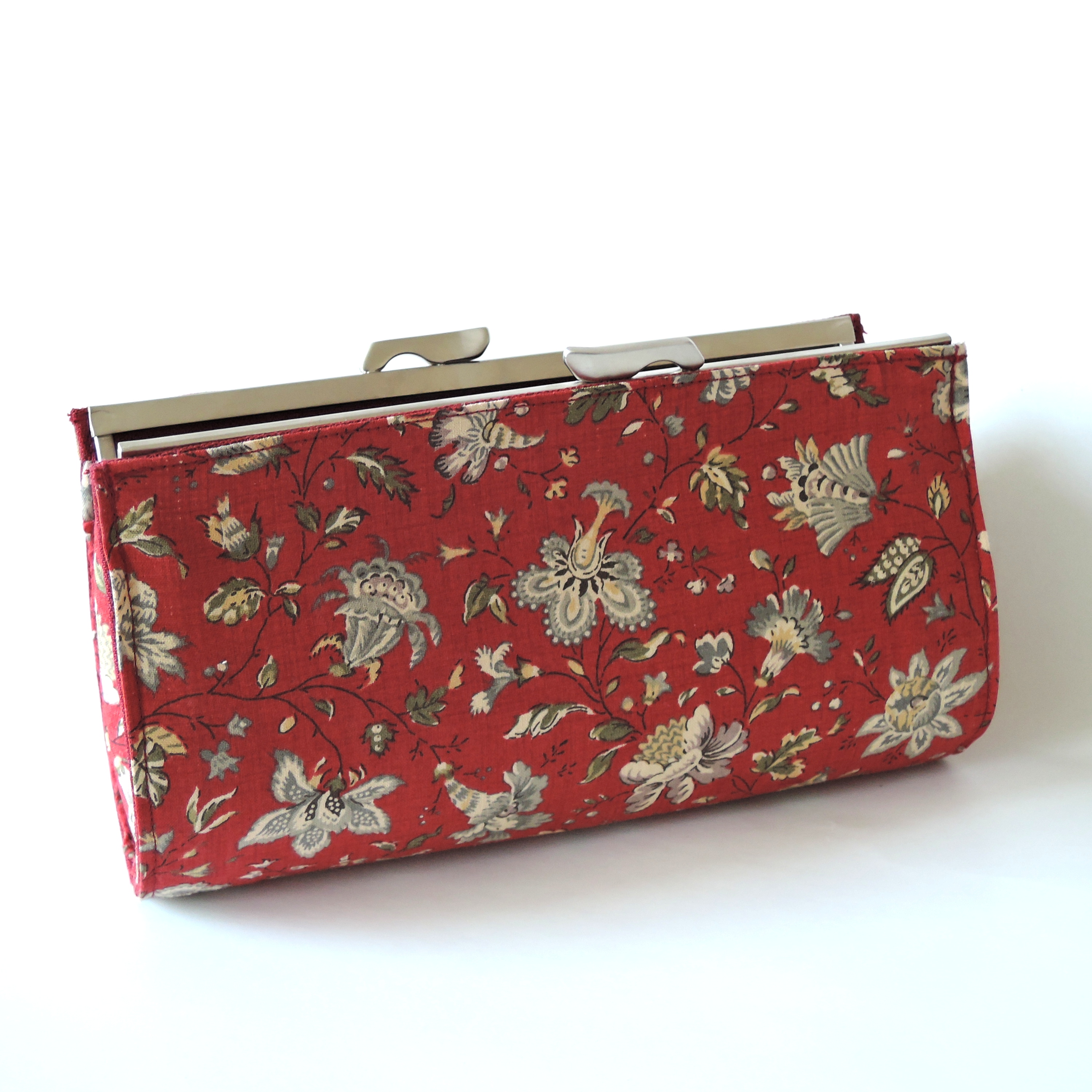 Rámečková kosmetická kabelka velká - květy I